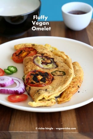 Vegan Omelet with Chickpea flour #glutenfree #veganricha #vegan