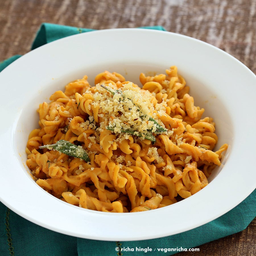 Vegan Pumpkin Sage Pasta |Vegan Richa