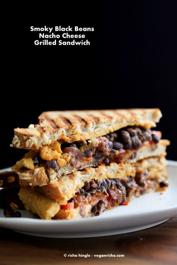 Vegan Black Bean Nacho Cheese Sandwich
