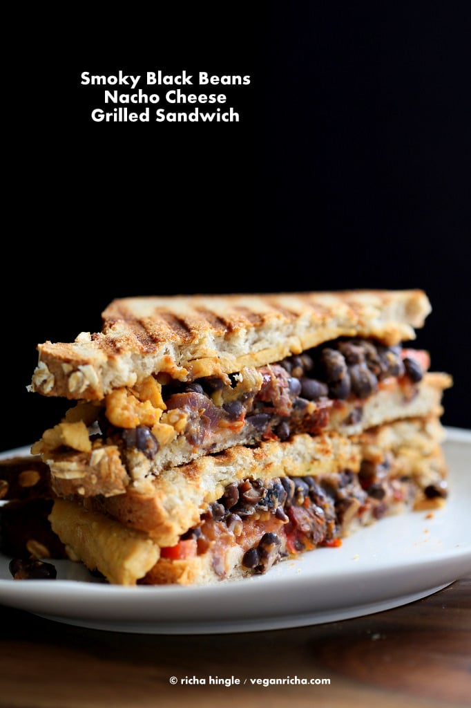 Vegan Black Bean Nacho Cheese Sandwich