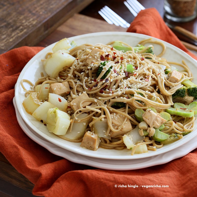 Tofu Broccoli Bok Choy Noodles