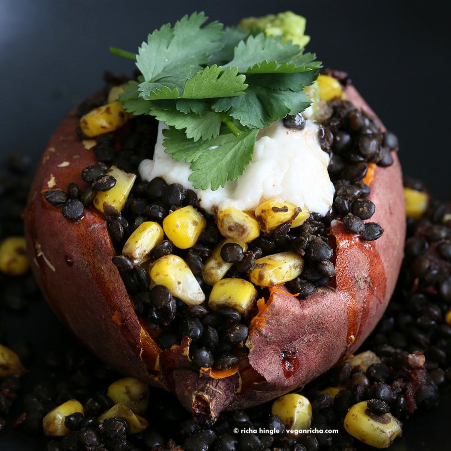 Lentil Stuffed Sweet Potatoes | Vegan Richa