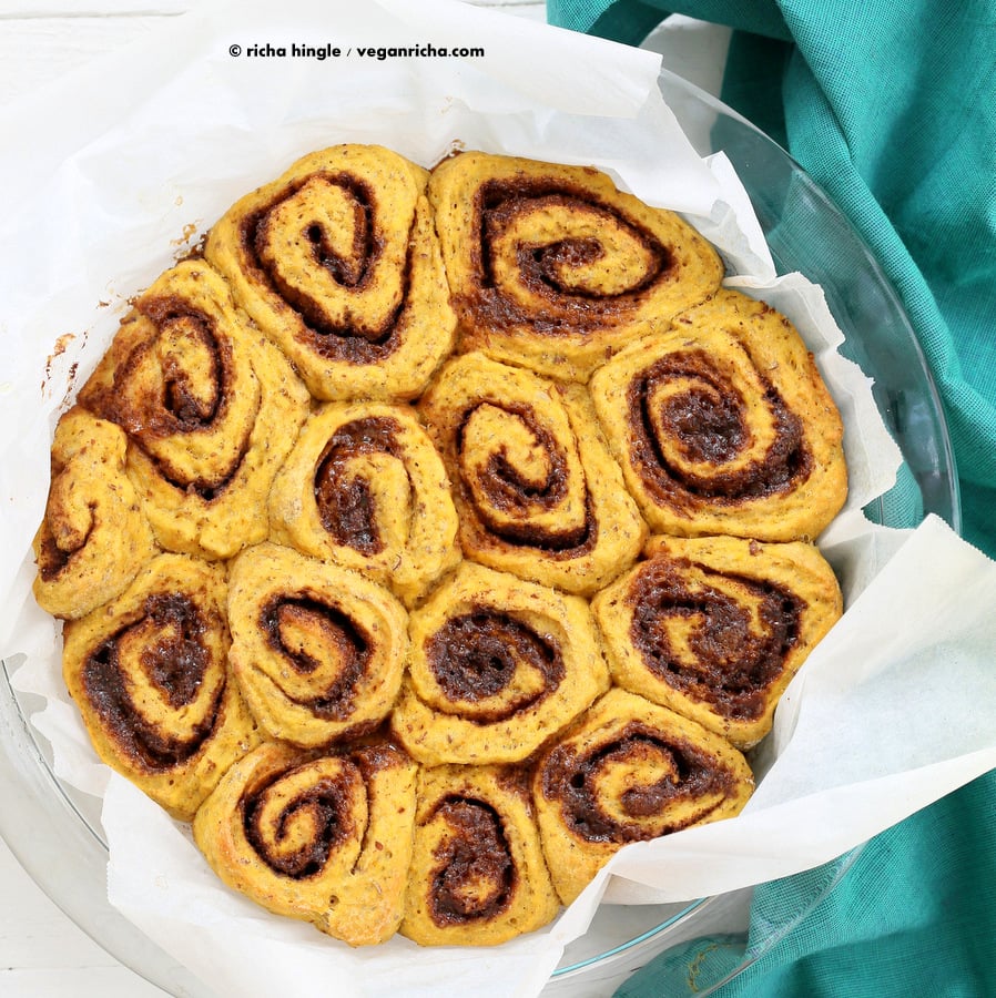 Vegan Pumpkin Cinnamon Rolls Recipe | Vegan Richa