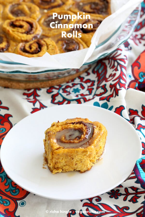 Vegan Pumpkin Cinnamon Rolls Recipe | Vegan Richa