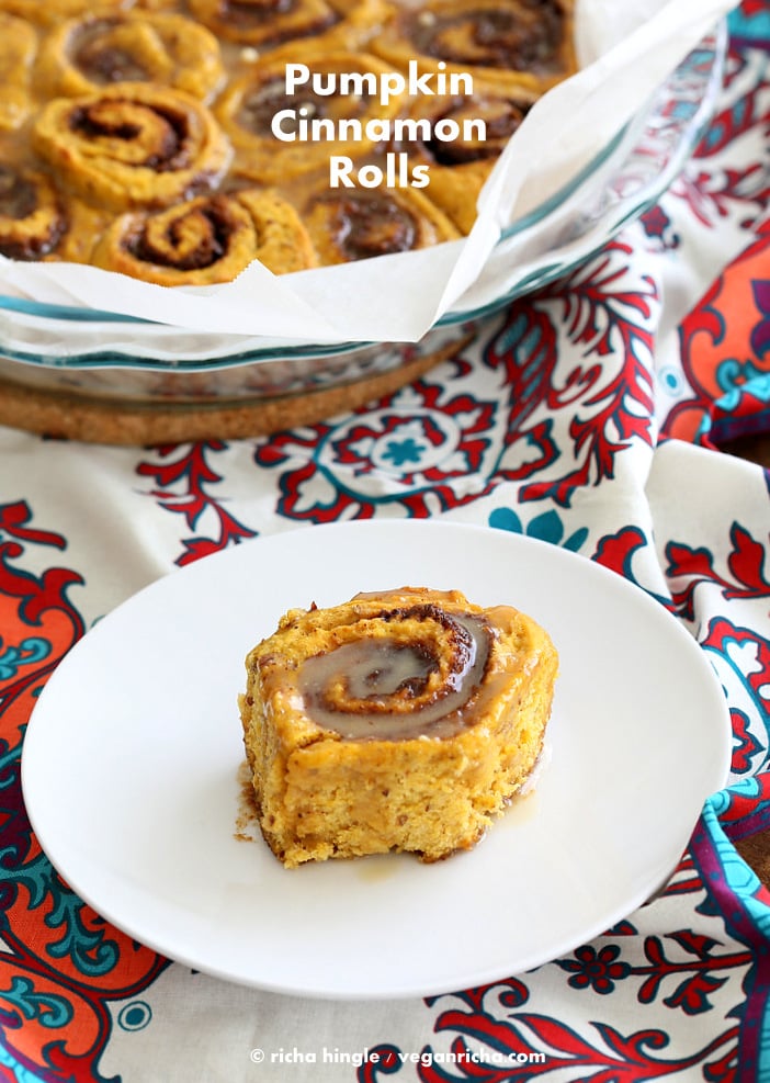 Vegan Pumpkin Cinnamon Rolls Recipe | Vegan Richa