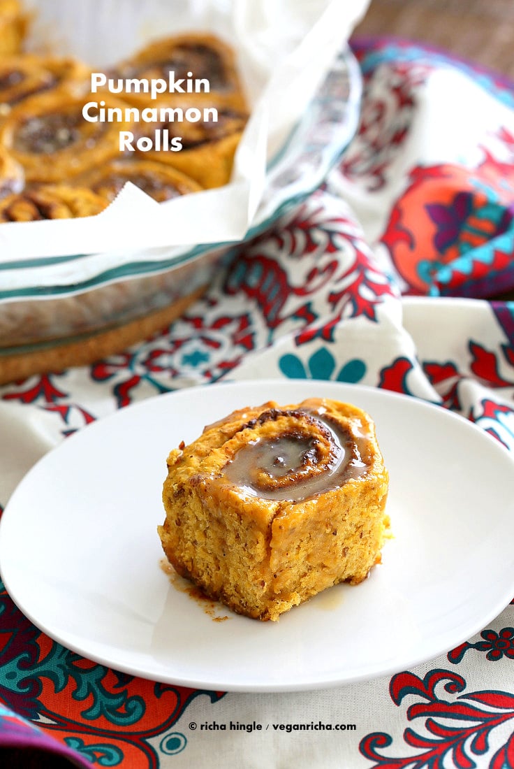 Vegan Pumpkin Cinnamon Rolls Recipe | Vegan Richa