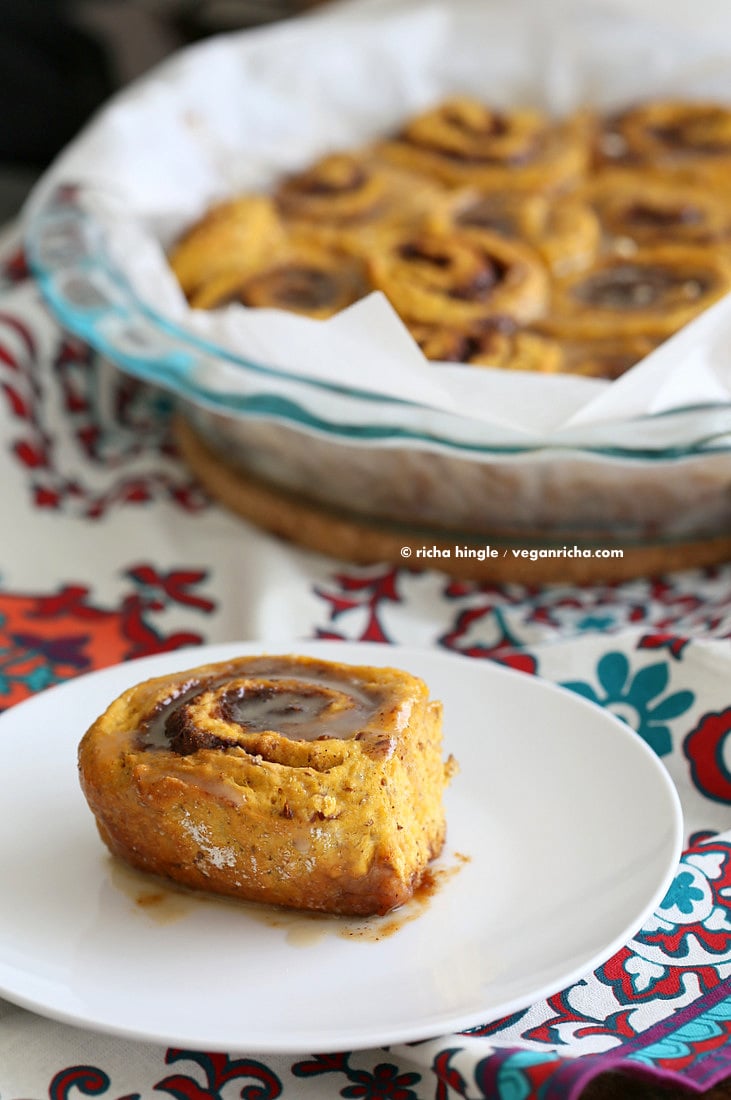 Vegan Pumpkin Cinnamon Rolls | Vegan Richa