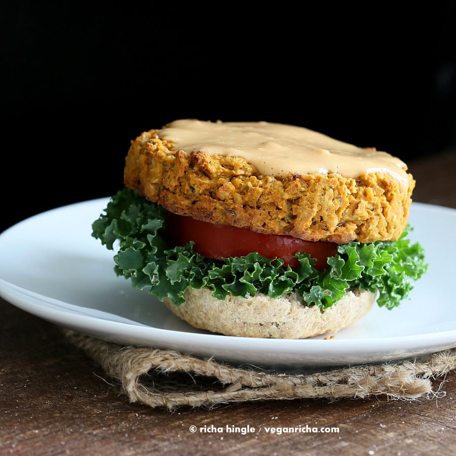 Sweet Potato Peanut Burgers | Vegan Richa