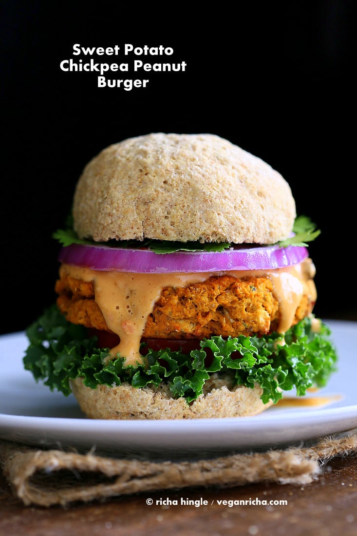 Sweet Potato Peanut Burgers | Vegan Richa