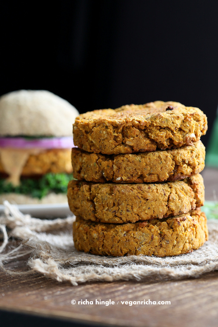 Sweet Potato Peanut Burgers | Vegan Richa