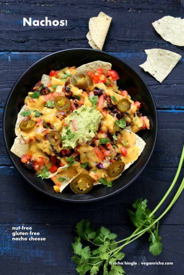 Vegan Nachos with Nut-free Nacho Cheese | Vegan Richa #vegan #glutenfree #veganricha