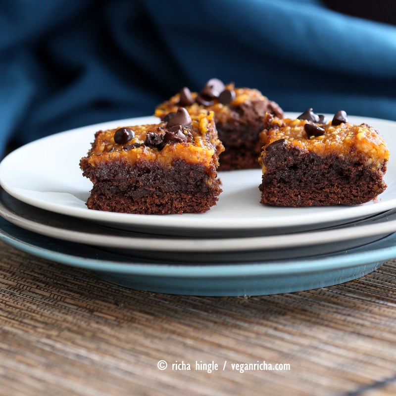 Vegan Pumpkin Brownies Creamy Pumpkin Layered with Fudgy Dark Chocolate Brownie. Pumpkin Pie + Brownie | Vegan Richa