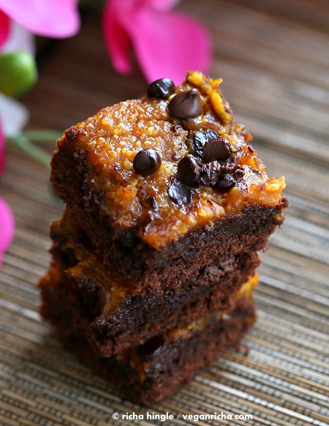 Vegan Pumpkin Brownies | Vegan Richa