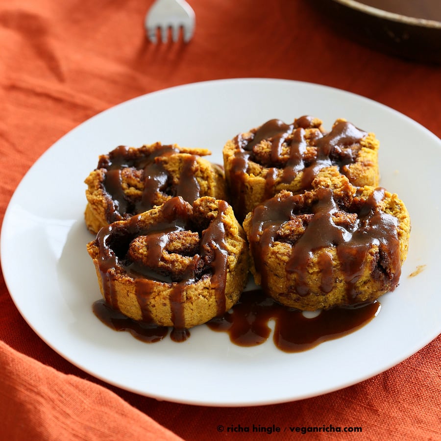 Gluten-free Pumpkin Cinnamon Rolls | Vegan Richa