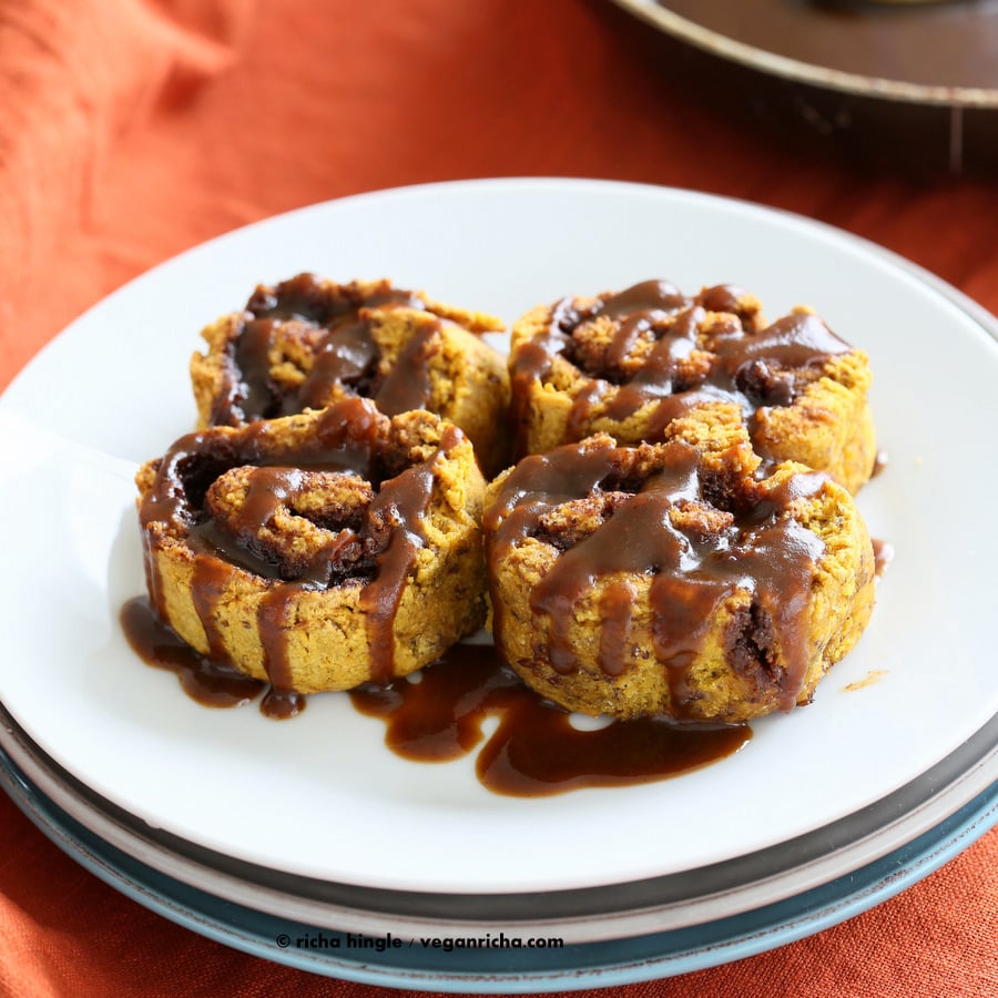 Gluten-free Pumpkin Cinnamon Rolls | Vegan Richa