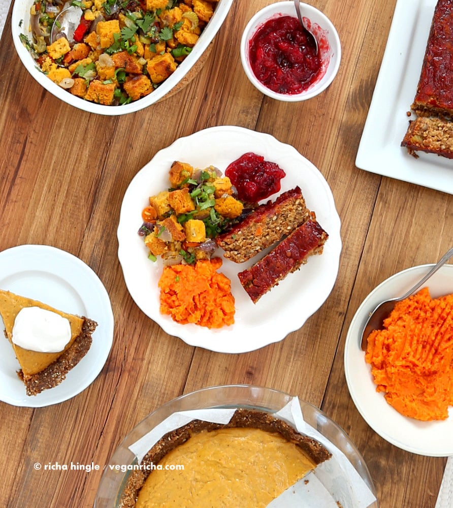 Vegan Lentil Quinoa Loaf with Spicy Glaze | VeganRicha.com #vegan #holiday #lentilloaf