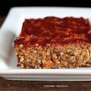 slice of a lentil quinoa loaf