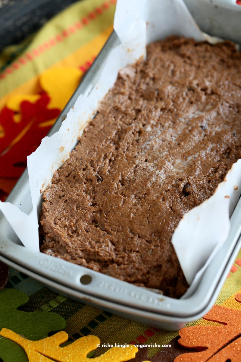Vegan Chocolate Pumpkin Cake Mix is a perfect gift in a jar. Just add pumpkin & non dairy milk and bake. Spiced, Moist, delicious. One Bowl Pumpkin Chocolate Bread or Cake.| Vegan Richa