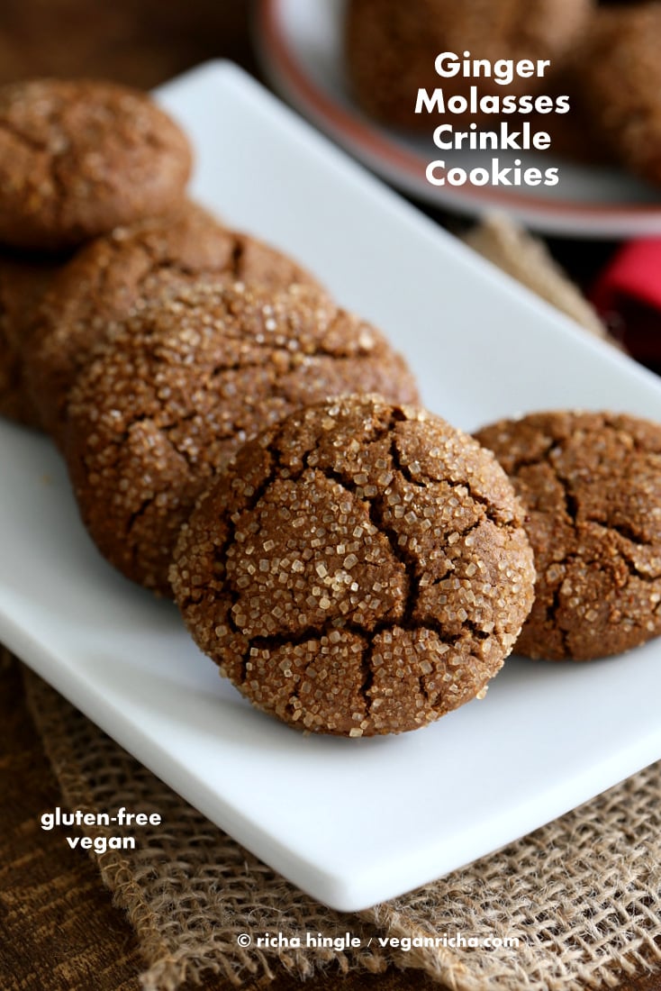 Vegan Gluten free Ginger Molasses Cookies | Vegan Richa