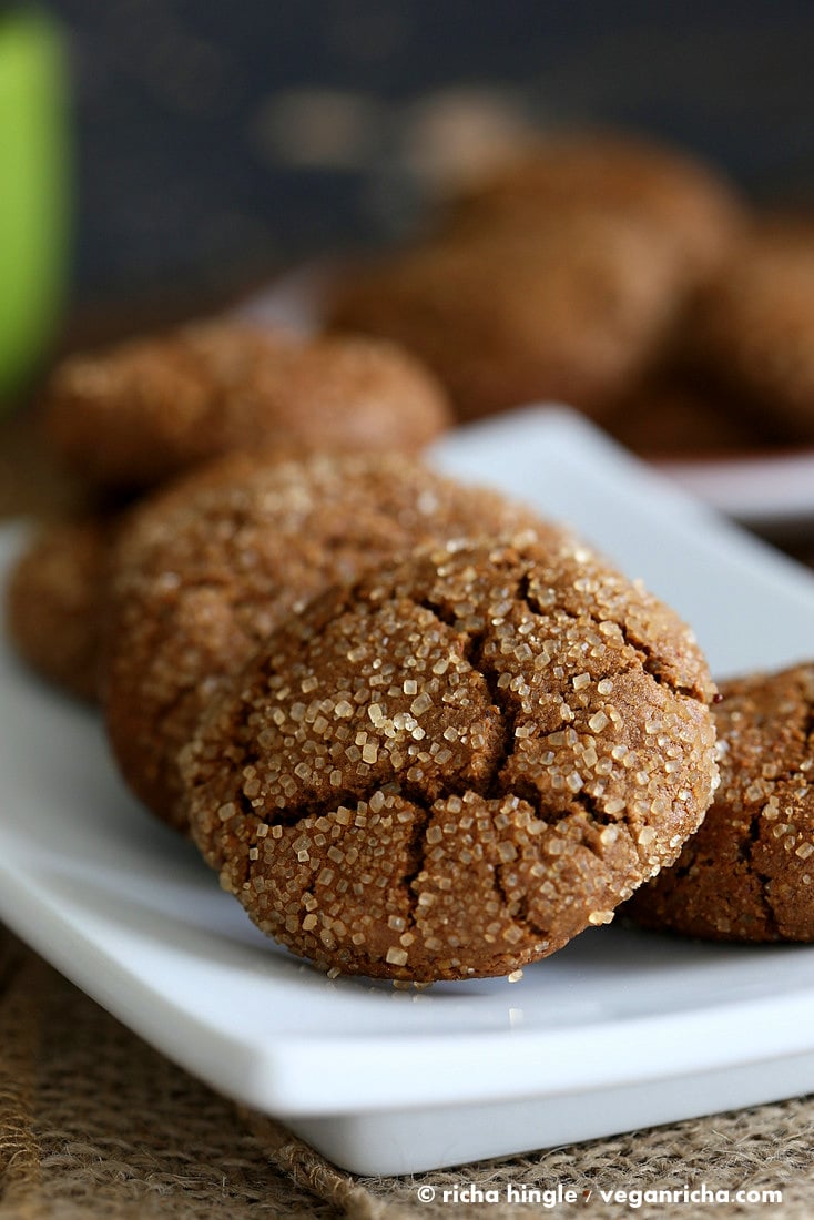 Gluten free Ginger Crinkle Cookie | Vegan Richa