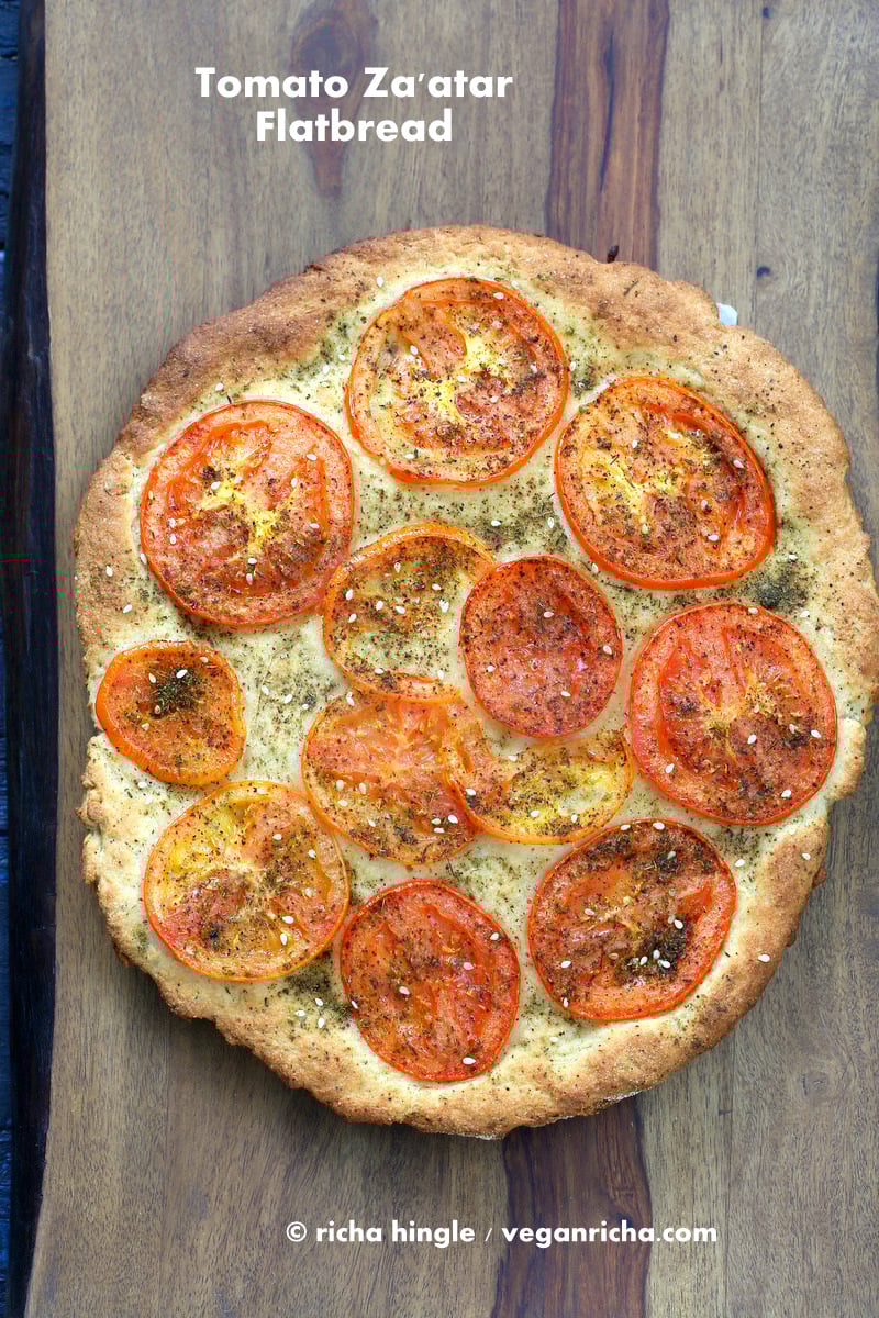 Tomato Zatar Flatbread | Vegan Richa