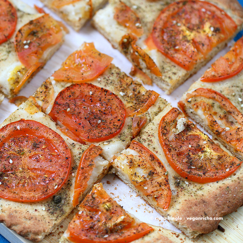 Tomato Zatar Flatbread | Vegan Richa