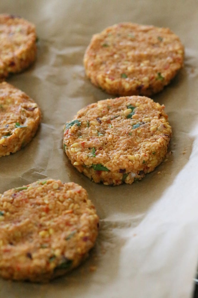 Spicy Chickpea Lentil Burger | Vegan Richa