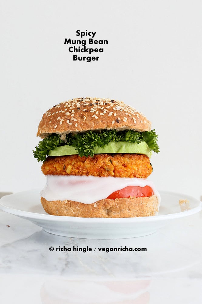 Spicy Chickpea Lentil Burger | Vegan Richa