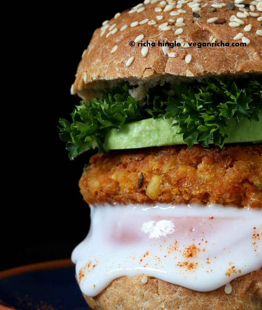 Spicy Chickpea Lentil Burger | Vegan Richa