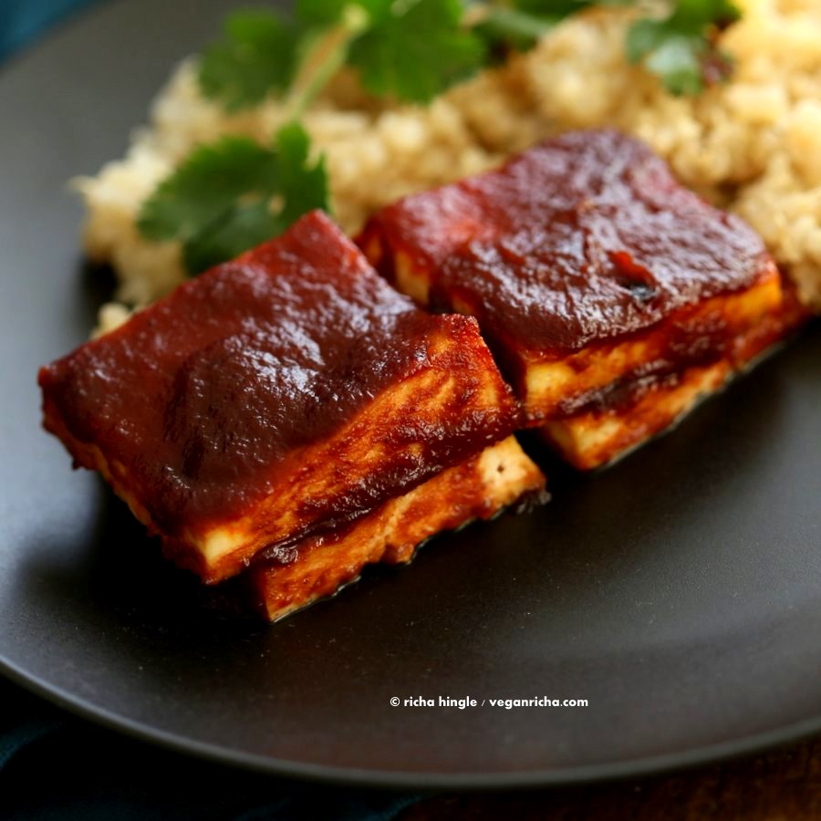 Barbecue Tofu - Tofu baked with homemade BBQ sauce
