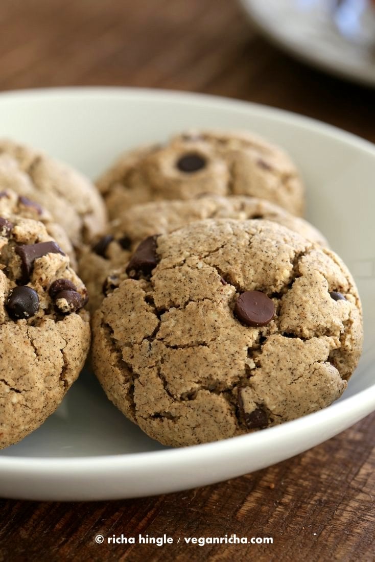 Gluten free Vegan Chocolate Chip Cookies | Vegan Richa