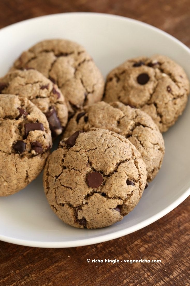 Gluten free Vegan Chocolate Chip Cookies | Vegan Richa