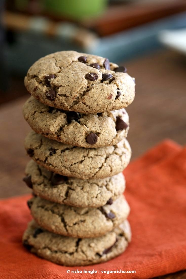 Gluten free Vegan Chocolate Chip Cookies | Vegan Richa