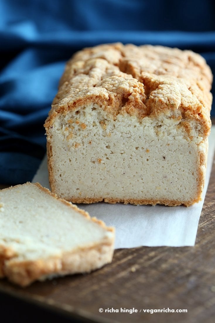 Urad Dal Lentils made into a batter and baked to make a soft flavorful nutritious Lentil bread. This Lentil Sandwich Bread is Free of dairy, egg, soy, gluten, nut. Can be made corn-free. Can be made grain-free by omitting the rice flour. Paleo Vegan Glutenfree Recipe. | Vegan Richa
