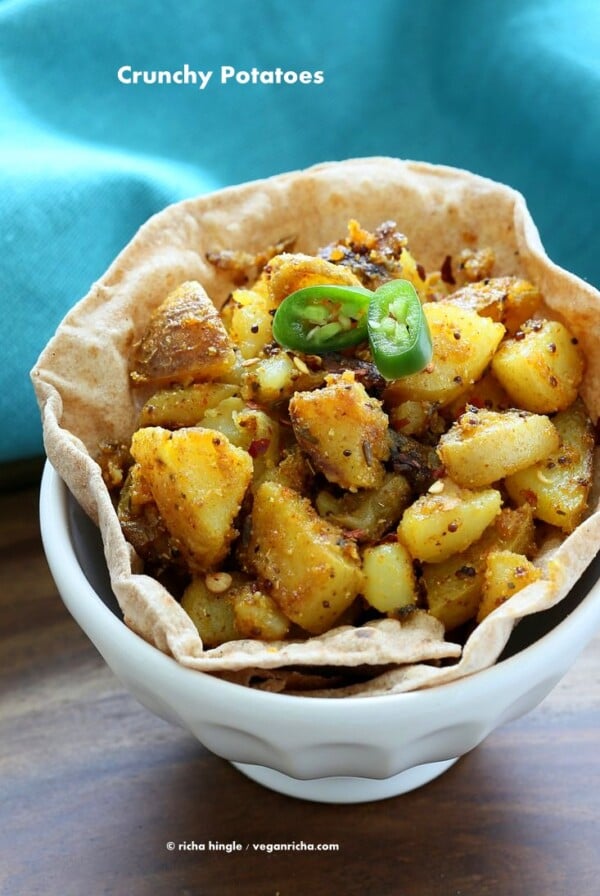 Crunchy Spiced Potatoes | Vegan Richa #glutenfree #veganricha #vegan