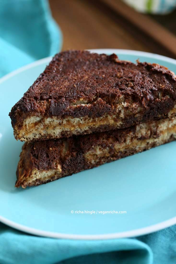 PB Date Caramel Brownie French Toast | Vegan Richa