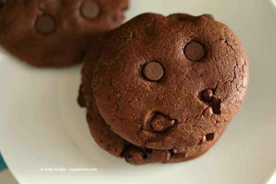 Vegan Double Chocolate Chip Cookies | Vegan Richa