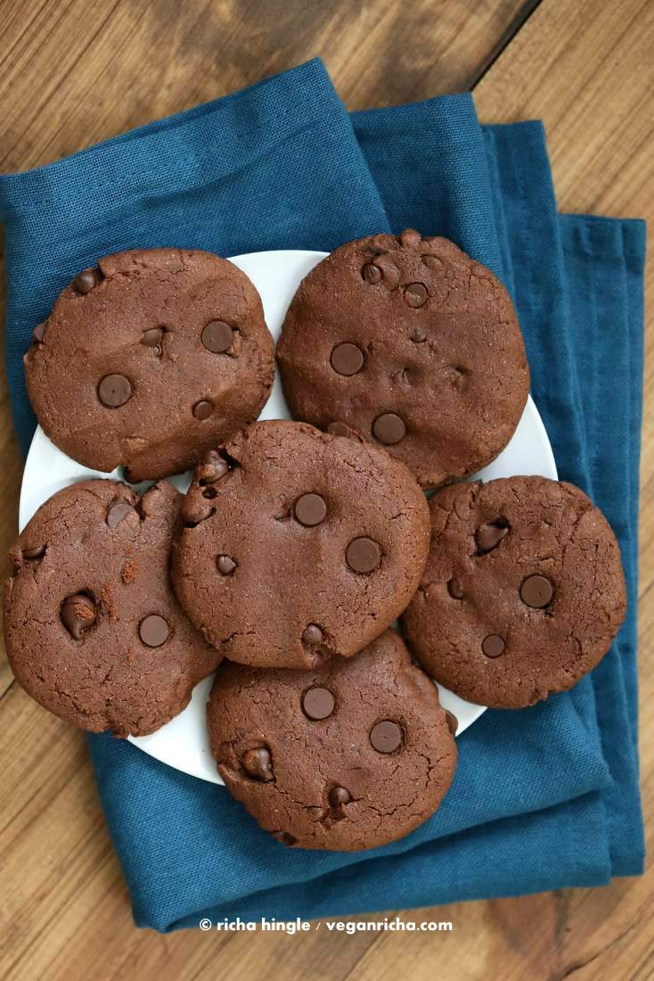 Vegan Double Chocolate Chip Cookies | Vegan Richa