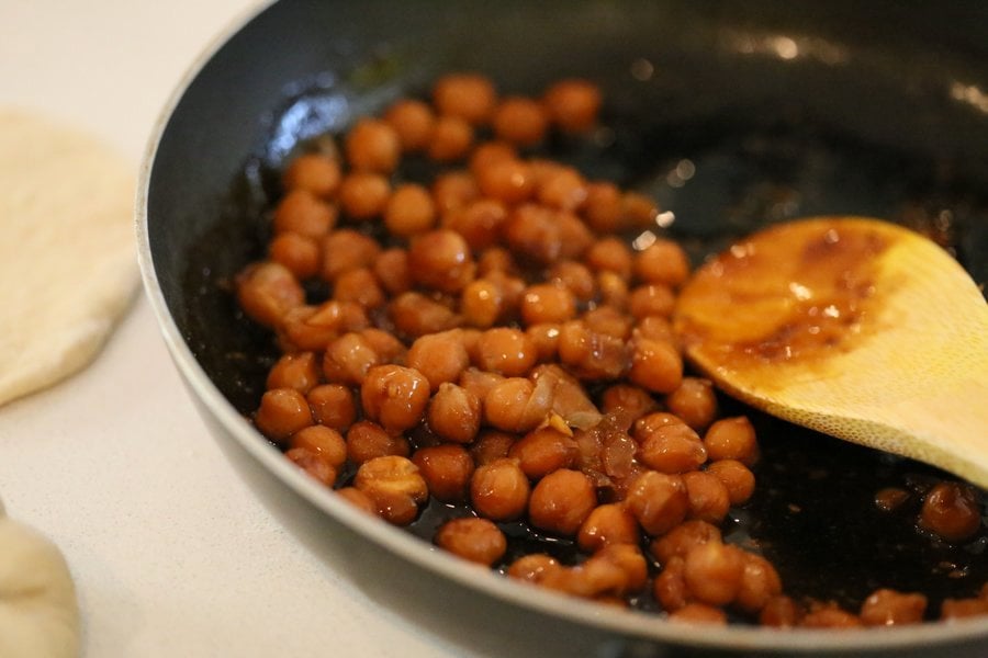 These Teriyaki Chickpeas Bao Buns are easy and perfect party food. Cook the chickpeas with the Teriyaki sauce, fill the bao, steam the buns and done. Vegan Bao Recipe VeganRicha.com