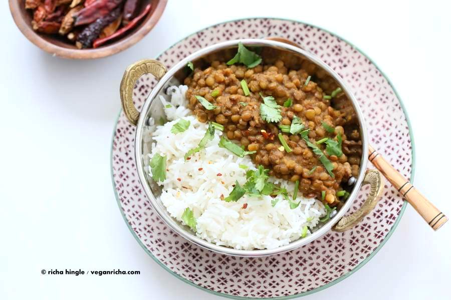 Oil free Lentil Soup - Spicy Dal | Vegan Richa