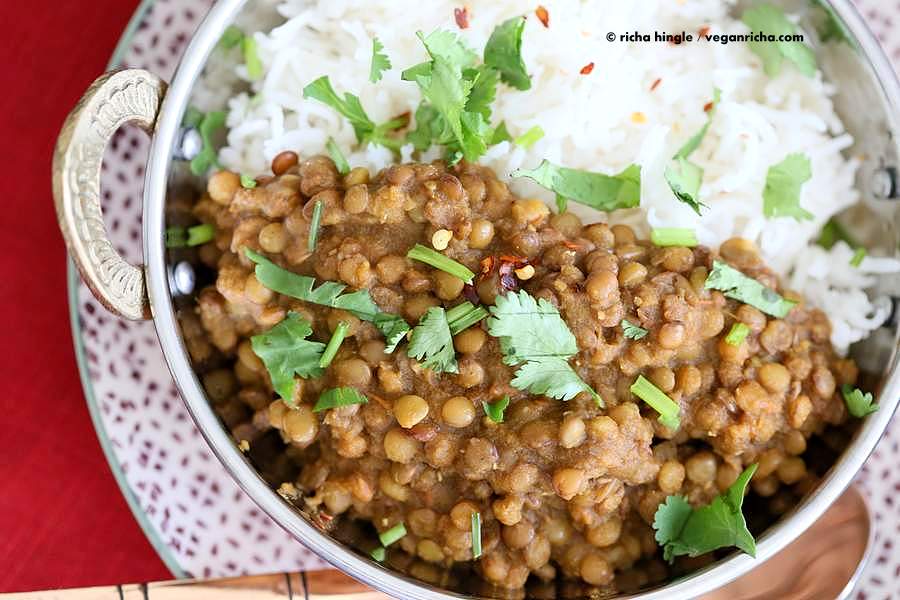 Oil free Lentil Soup - Spicy Dal | Vegan Richa
