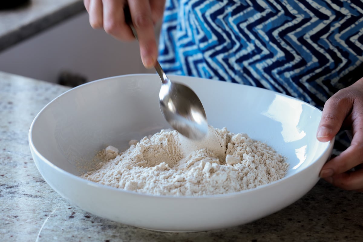 mixing the dry ingredients