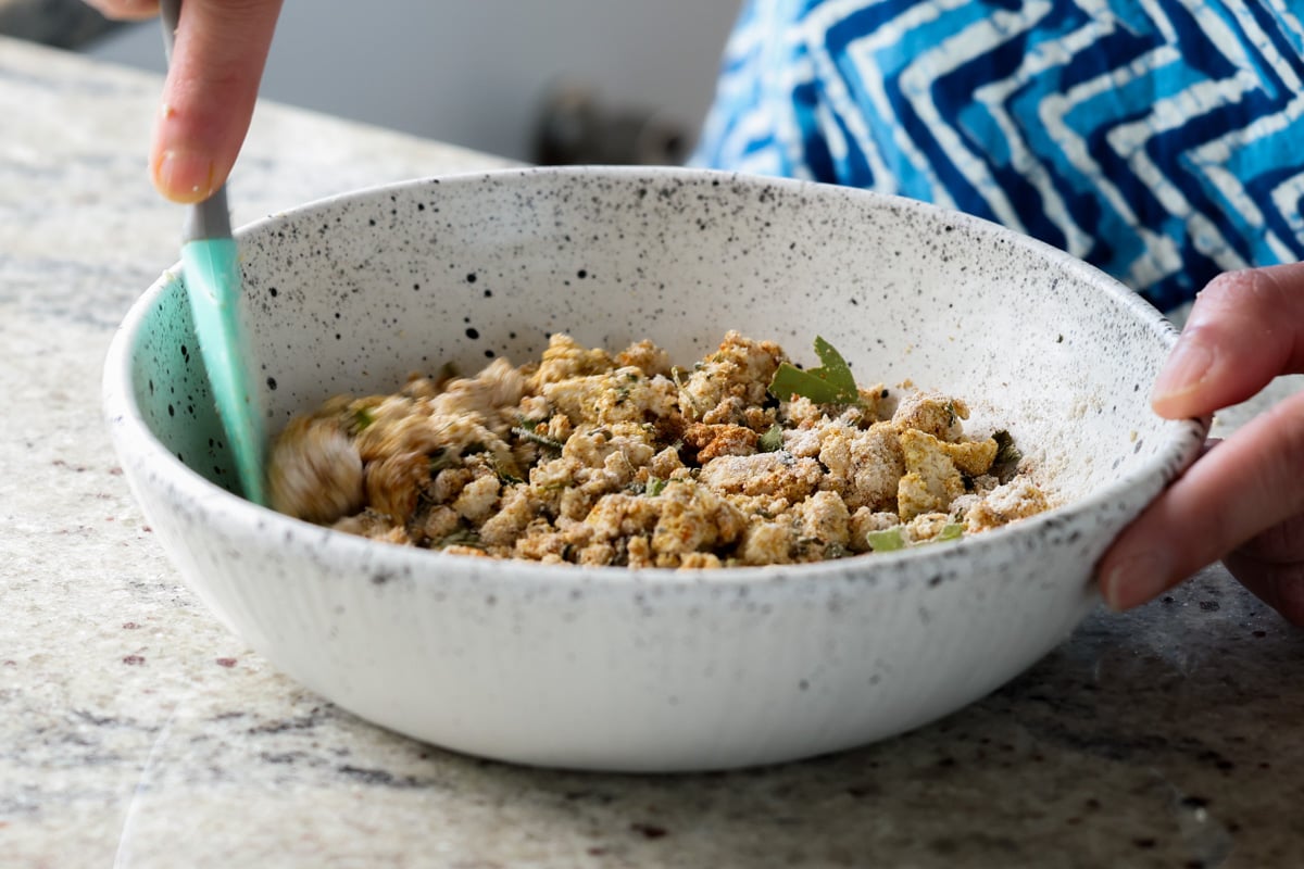 tofu filling, after mixing