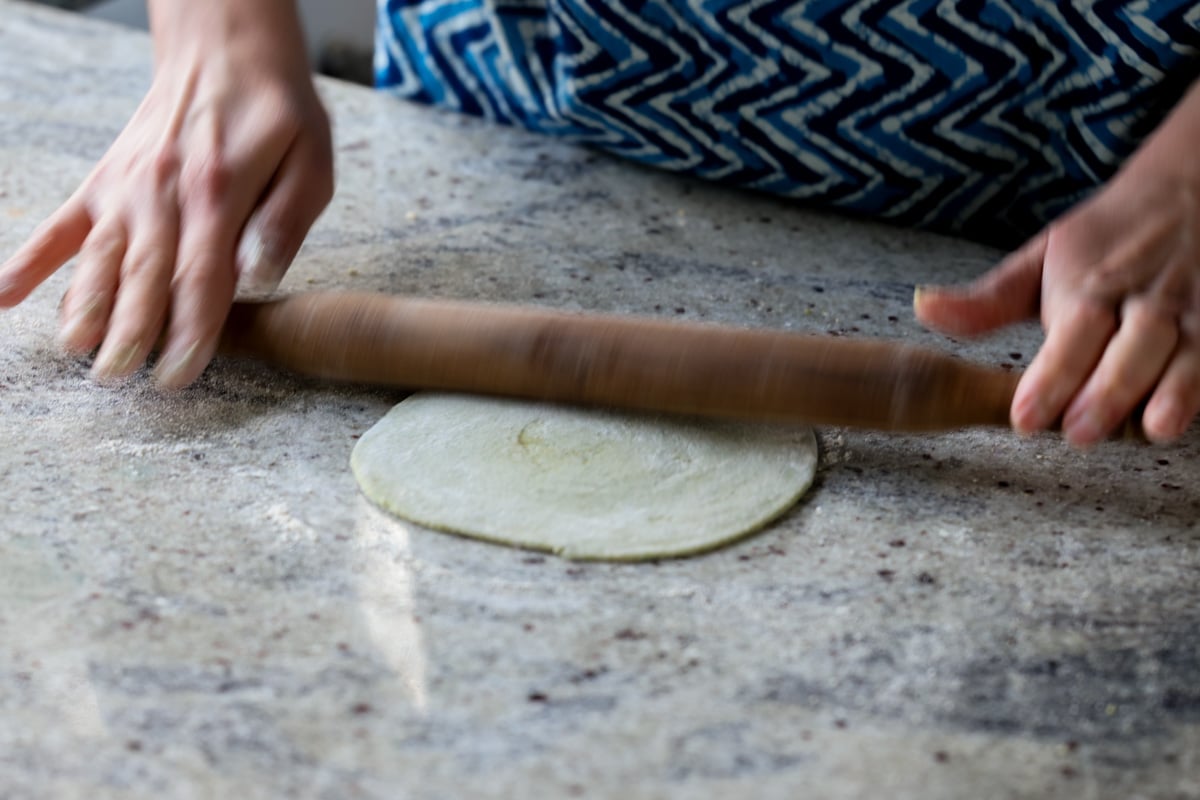rolling out the dough again