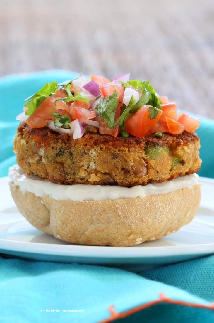 Pinto Bean Broccoli Lentil Burgers | Vegan Richa