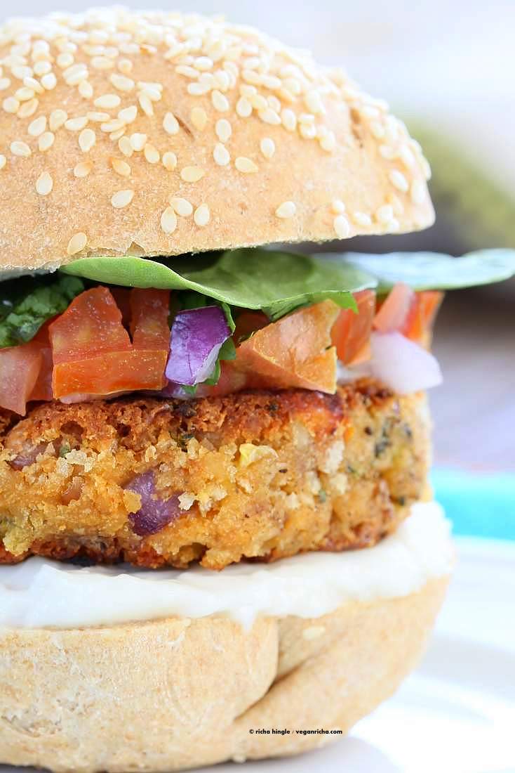 Pinto Bean Broccoli Lentil Burgers | Vegan Richa