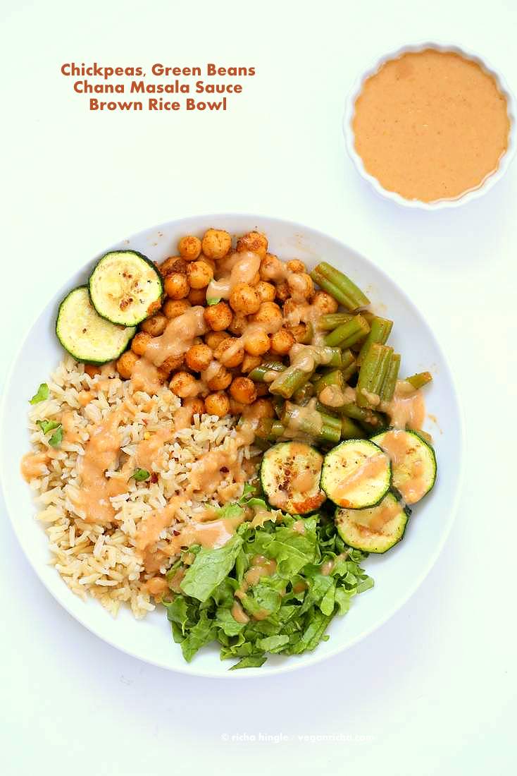 Masala Chickpea Bowl with Chana masala Spice Chickpea Dressing | Vegan Richa #vegan #glutenfree #bowl #soyfree #chickpeas can be #oilfree