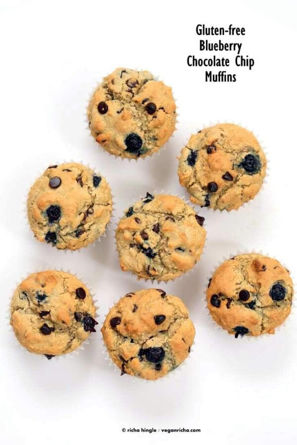 Gluten free Blueberry Chocolate Chip Muffins | Vegan Richa #glutenfree #veganricha #vegan