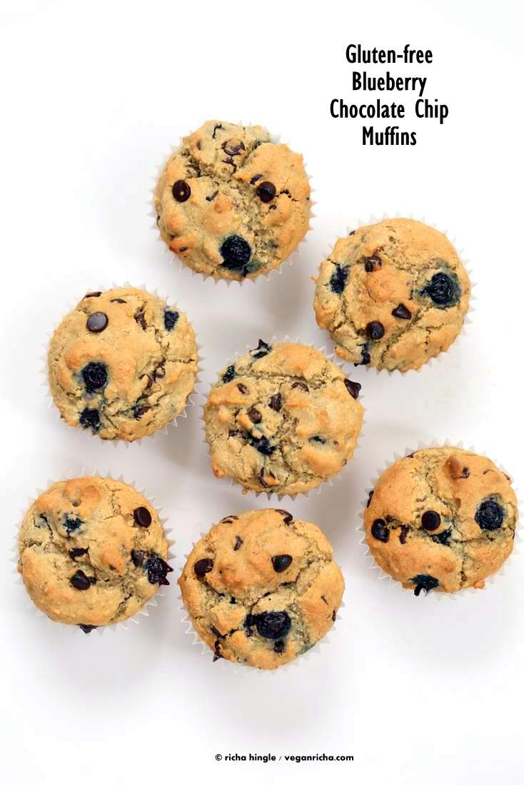 Gluten free Blueberry Chocolate Chip Muffins | Vegan Richa