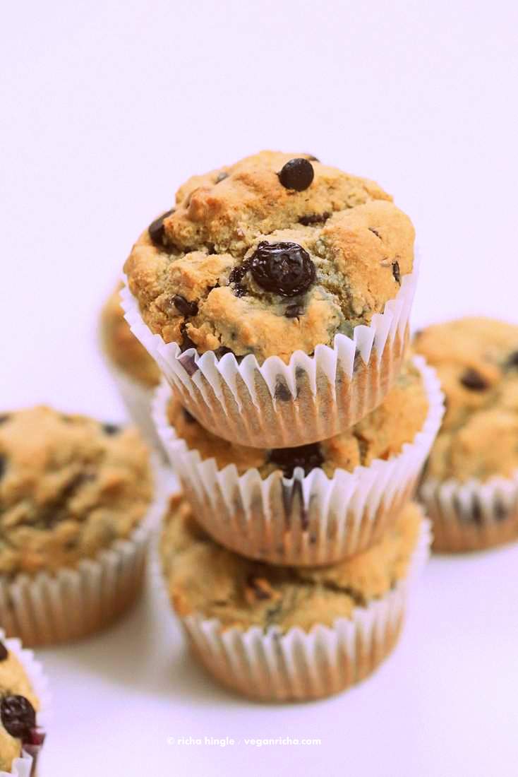 Gluten free Blueberry Chocolate Chip Muffins | Vegan Richa